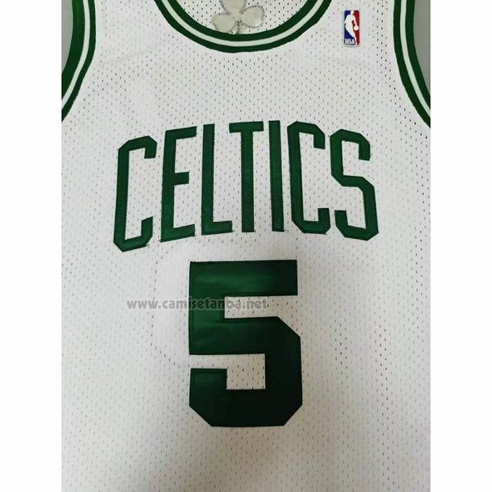 Camiseta Boston Celtics Kevin Garnett #5 Mitchell & Ness 2007-08 Blanco